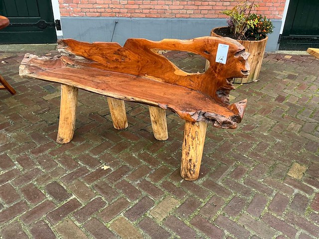 Silvijn meubels wortel houten bank - afbeelding 1 van  13