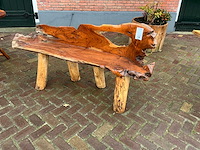 Silvijn meubels wortel houten bank - afbeelding 1 van  13