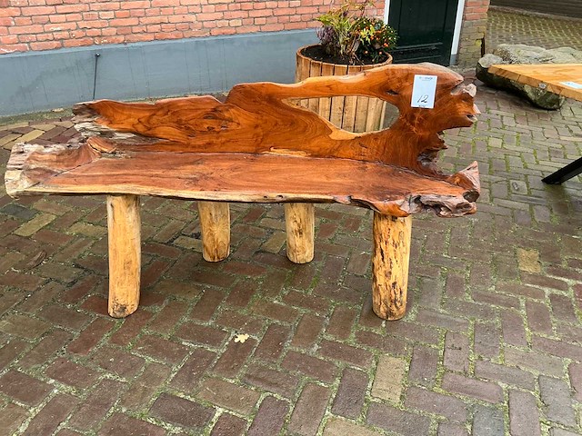 Silvijn meubels wortel houten bank - afbeelding 6 van  13