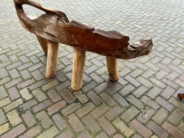 Silvijn meubels wortel houten bank - afbeelding 10 van  13