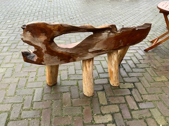 Silvijn meubels wortel houten bank - afbeelding 12 van  13