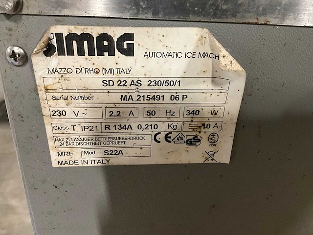 Simag sd22as ijsblokjesmachine - afbeelding 5 van  6