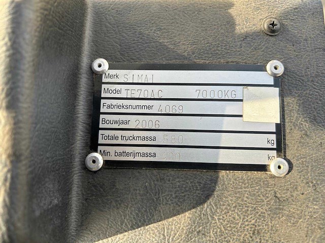Simai - te70ac - industriele trekker 7000kg - afbeelding 4 van  12