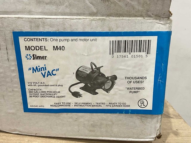 Simer - mini vac pump - waterpomp (10x) - afbeelding 5 van  8
