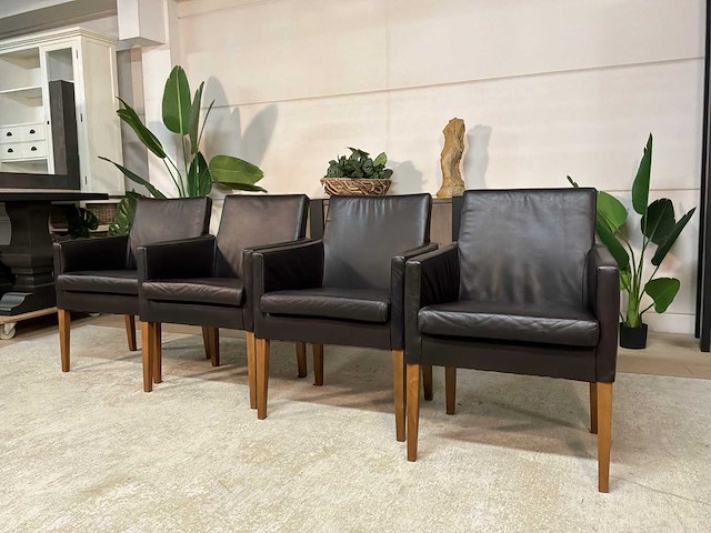 Simon leren eetkamerstoel (4x) - afbeelding 1 van  10