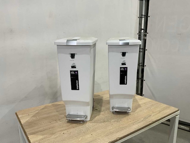 Simplehuman - 40 liter - afvalbak mobiel (2x) - afbeelding 3 van  8