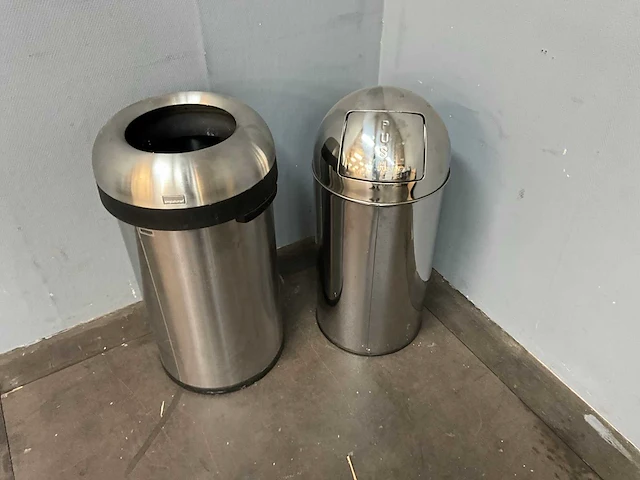 Simplehuman / push prullenbak afvalbak (2x) - afbeelding 1 van  5