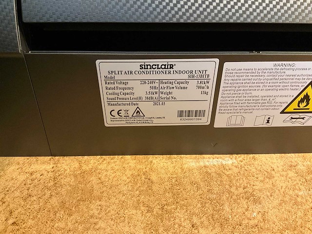 Sinclair - airconditioning installatie (2021) - afbeelding 2 van  3