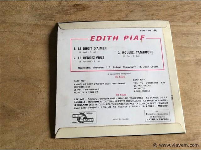 Single edith piaf - afbeelding 2 van  2