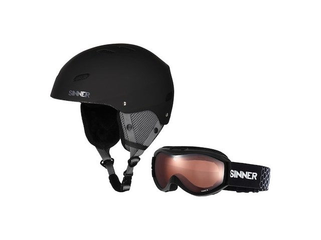 Sinner combipack skihelm & skibril zwart s - afbeelding 1 van  1