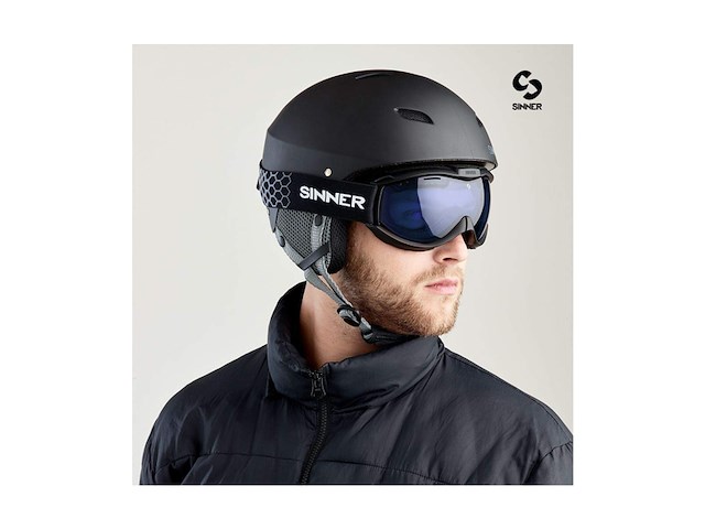 Sinner tico skibril dubbele lens anticondens mat zwart blauwe lens - afbeelding 2 van  3