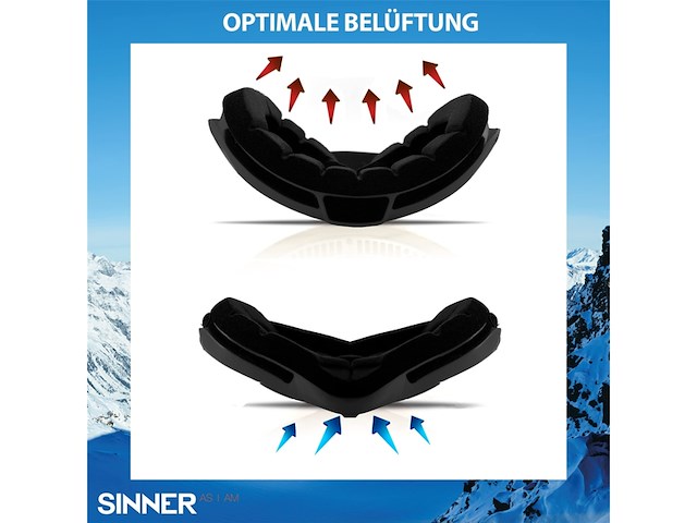 Sinner tico skibril dubbele lens anticondens mat zwart blauwe lens - afbeelding 3 van  3
