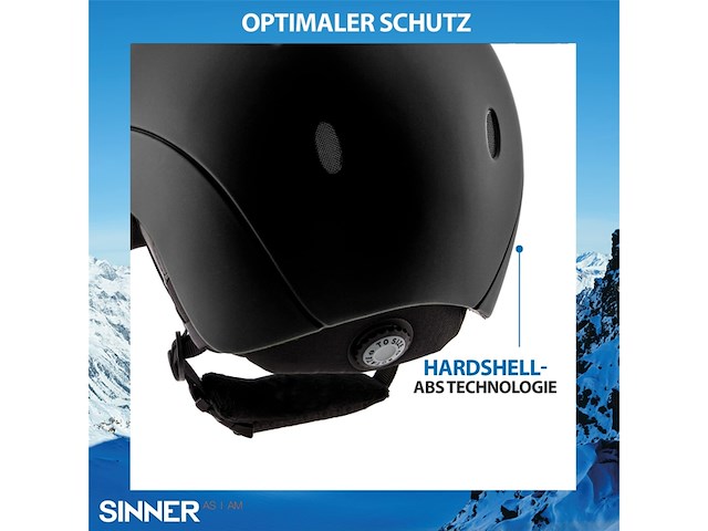 Sinner titan visor skihelm mat zwart maat 61 - afbeelding 3 van  3