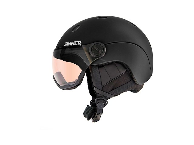 Sinner titan visor trans+ skihelm met vizier matte black - afbeelding 2 van  4