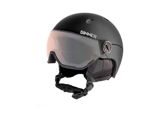 Sinner titan visor trans+ skihelm met vizier matte black - afbeelding 3 van  4