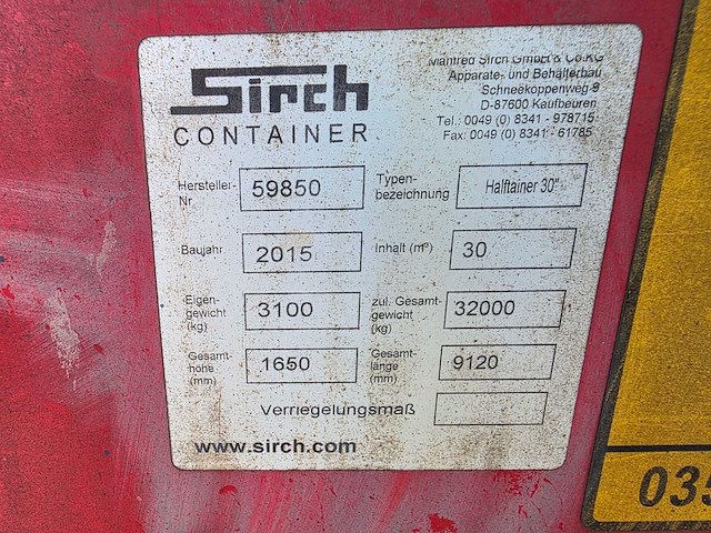 Sirch container - 2015 - kipperopbouw 960 cm - afbeelding 7 van  10