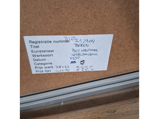 Sjabloondruk, piet koopman, beren 9/98, 1988 - afbeelding 9 van  9