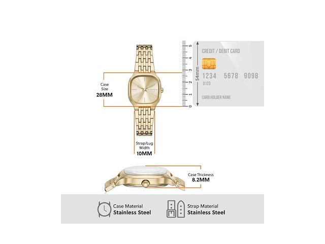 Skagen skw3162 dames horloge 28mm goudkleurig - afbeelding 4 van  4
