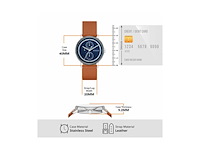 Skagen skw6943 heren analoge quartz horloge met lederen band - afbeelding 2 van  4