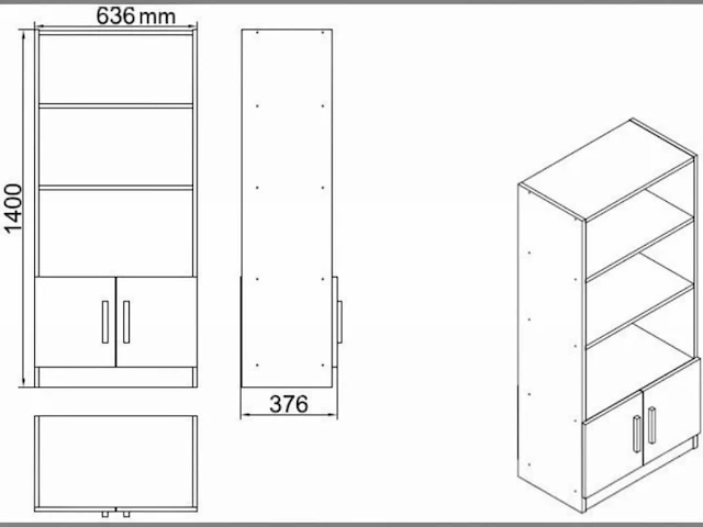 Skåne home - boekenkast - baroque-anthracite - 64 x 140 cm - afbeelding 3 van  3