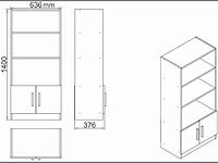 Skåne home - boekenkast - baroque-anthracite - 64 x 140 cm - afbeelding 3 van  3