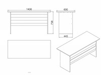 Skåne home - bureautafel - baroque/ anthracite 140 x 60 cm - afbeelding 6 van  6