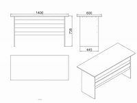 Skåne home - bureautafel - baroque/ anthracite 140 x 60 cm - afbeelding 6 van  6