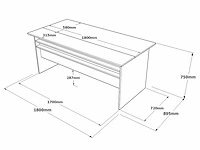 Skåne home - bureautafel - cura concrete - 180 x 90 cm - afbeelding 5 van  5