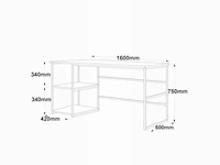 Skåne home - bureautafel - pine/zwart- 160 x 60 cm - afbeelding 5 van  6
