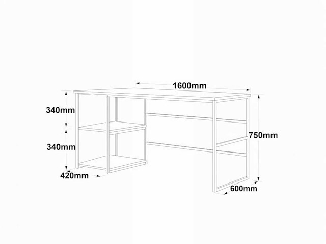 Skåne home - bureautafel 160 x 60 cm - afbeelding 5 van  6