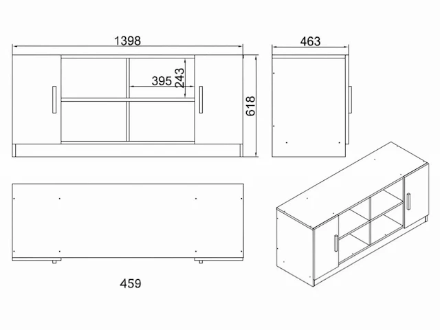 Skåne home - dressoir - baroque/anthracite - 140 x 46 cm - afbeelding 6 van  6