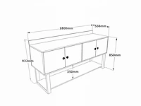 Skåne home - dressoir - baroque/anthracite - 180 x 54 cm - afbeelding 6 van  8