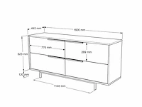Skåne home - dressoir 160 x 44 x 74 cm - afbeelding 4 van  5