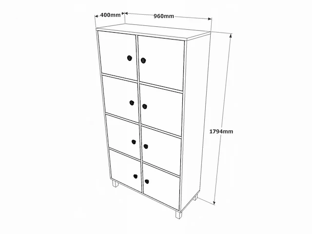 Skåne home - opbergkast - baroque/anthracite - 95 x 180 cm - afbeelding 5 van  6