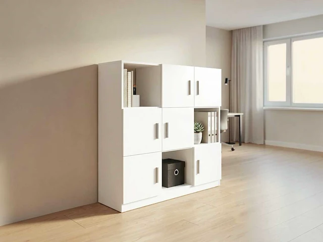 Skåne home - opbergkast - wit - 120 x 120 cm - afbeelding 5 van  6