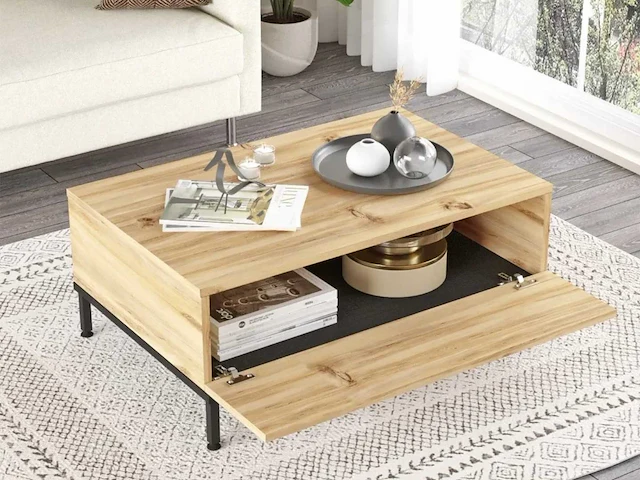 Skåne home - salontafel - felt/larex black - 90 x 60 cm - afbeelding 2 van  5