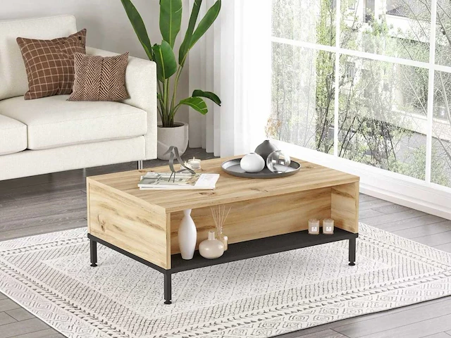 Skåne home - salontafel - felt/larex black - 90 x 60 cm - afbeelding 3 van  5