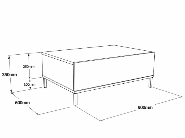 Skåne home - salontafel - felt/larex black - 90 x 60 cm - afbeelding 4 van  5