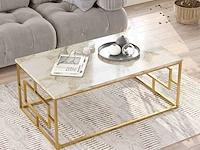 Skåne home - salontafel - goud/marmer look - 100 x 60 cm - afbeelding 2 van  5