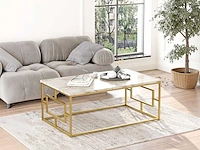 Skåne home - salontafel - goud/marmer look - 100 x 60 cm - afbeelding 3 van  5
