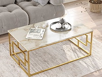 Skåne home - salontafel - goud/marmer look 100 x 60 cm - afbeelding 2 van  5