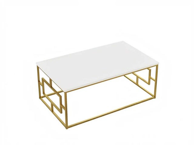 Skåne home - salontafel - goud/wit 100 x 60 cm - afbeelding 1 van  5