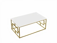 Skåne home - salontafel - goud/wit 100 x 60 cm