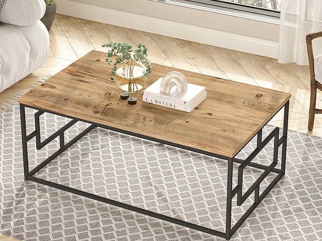 Skåne home - salontafel - zwart/atlantic pine 100 x 60 cm - afbeelding 3 van  6