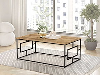 Skåne home - salontafel - zwart/atlantic pine 100 x 60 cm - afbeelding 4 van  6