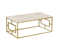 Skåne home - salontafel goud/marmer look 100 x 60 cm - afbeelding 1 van  5