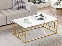 Skåne home - salontafel goud/wit 100 x 60 cm - afbeelding 1 van  5