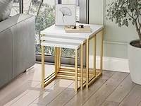Skåne home - salontafel set - white/gold - afbeelding 3 van  6