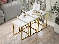 Skåne home - salontafel set - white/gold - afbeelding 4 van  6
