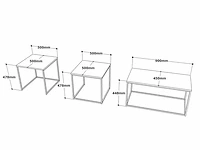 Skåne home - salontafel set 3 stuks - atlantic pine/zwart - afbeelding 4 van  5
